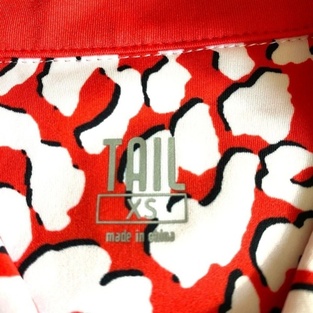 Tail Tessa Wild Cat Sleeveless Golf Shirt Women XS Red Animal Print Tennis Prep - Picture 5 of 9